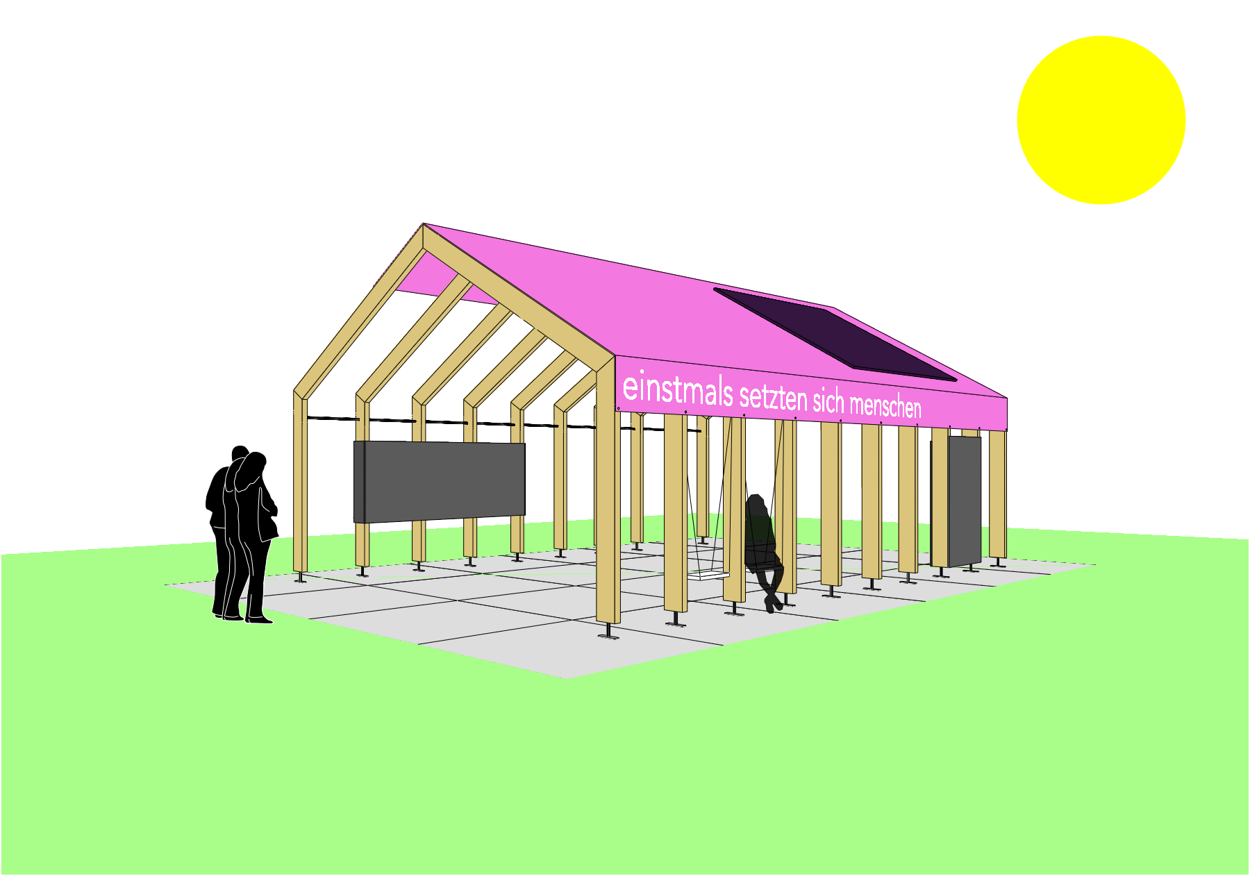 perspektivische Skizze Grünes Klassenzimmer