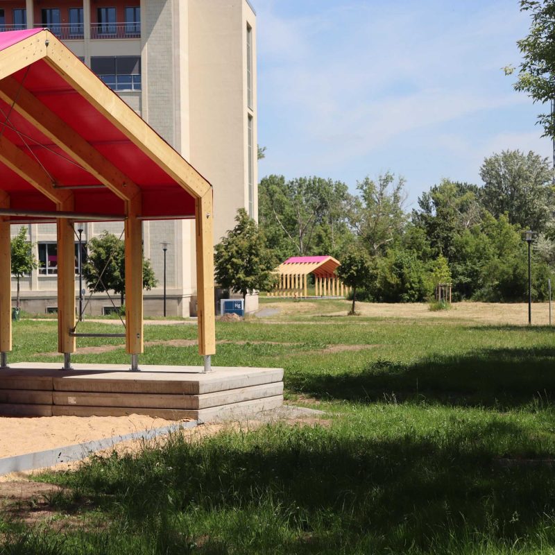 Pavillons auf dem Campus