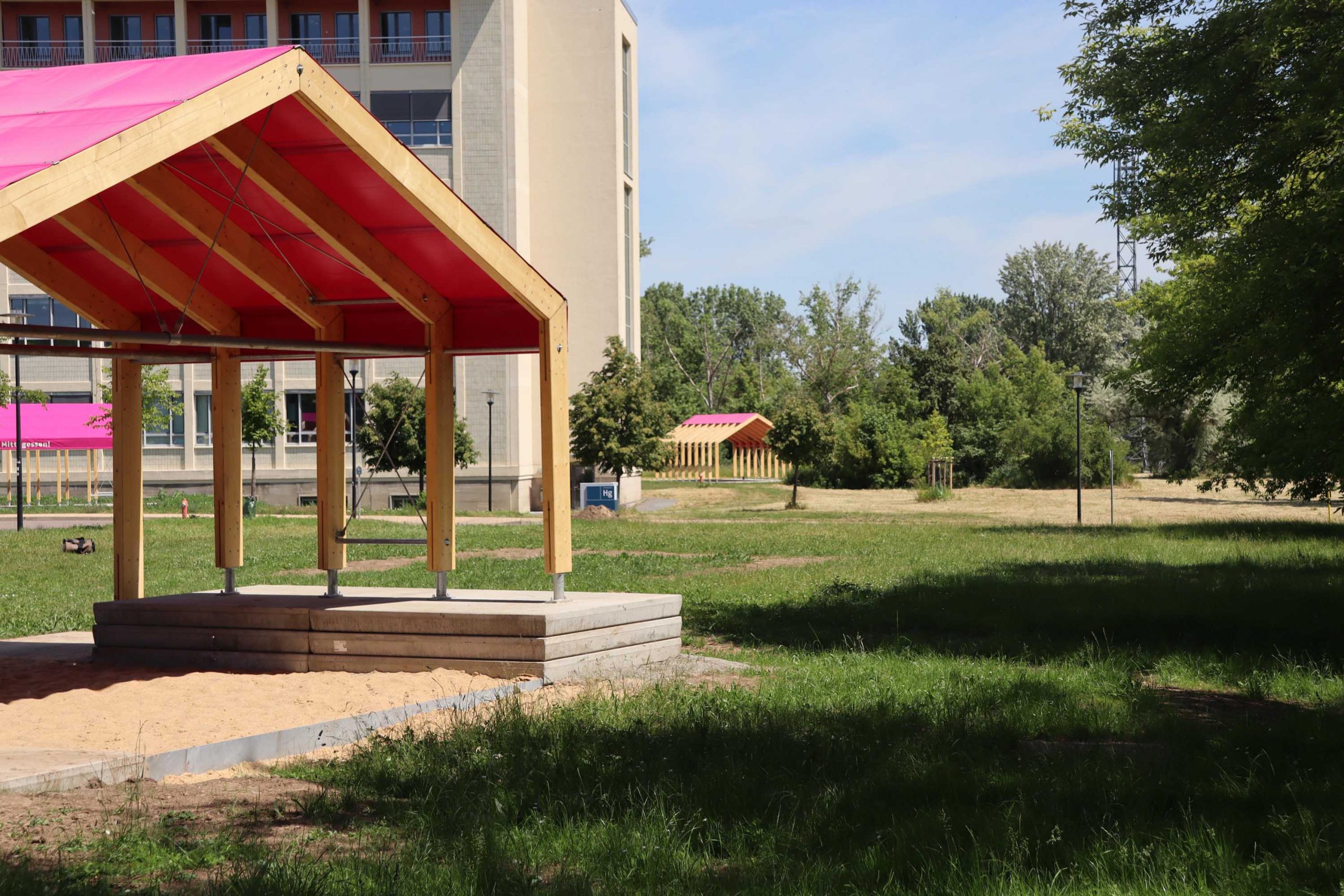 Pavillons auf dem Campus